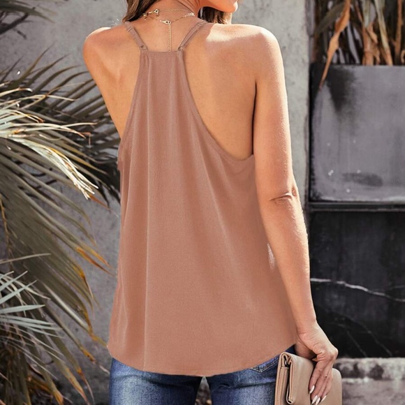 Boho Blush v neck color block racerback cami tank - Picture 3 of 5